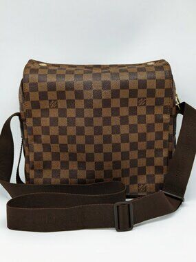 Louis Vuitton Damier Ebene Canvas Messenger Crossbody Shoulder Bag Brown